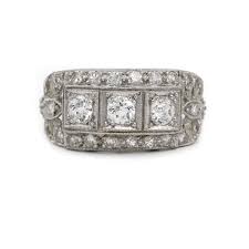 Authentic Antique .94 CTW Three Stone Old European Cut Vintage Engagem – Vintage Diamond Ring