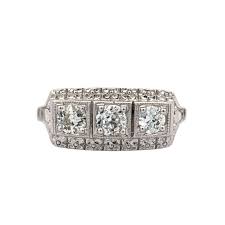 Vintage 14K White Gold and Old Mine Cut Diamond Band – Michael's Jewelers and Gemologist