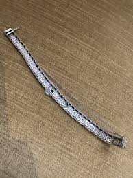 Art Deco Platinum Diamond Buckle Line Bracelet - HM2523AV | eBay