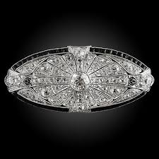 Circa 1921's Egypt Art Deco Design With Old Mine Cut CZ & Black Onyx Oval Brooch | eBay