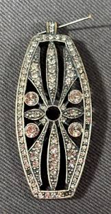 Vintage Art Deco Style Pendant, Illegibly Signed, 1.75" MISSING SOME STONES | eBay