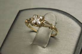 Antique Art Deco Estate C1930 14K Gold 0.05ct F G VS1 Old ...