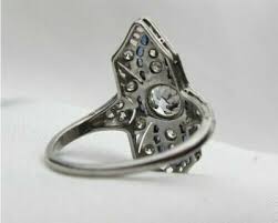 Vintage Art Deco Created Diamond & Sapphire Wedding 14K White Gold SILVER 925 | eBay