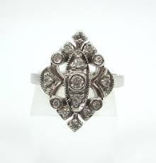 LADIES 10K WHITE GOLD ROUND CUT DIAMOND CLUSTER RING 0.215 ...