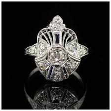 Antique Art Deco Platinum Old European Cut Diamond and ...