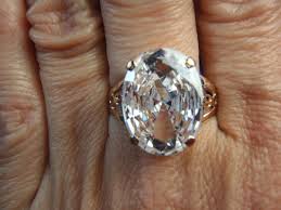 Estate 14K Solid Yellow Gold Beautiful Cubic Zirconia Ring ...