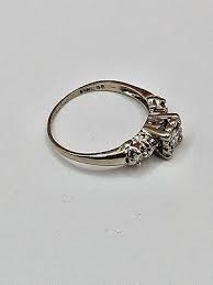 Antique Art Deco 14k white gold diamond engagement ring | eBay