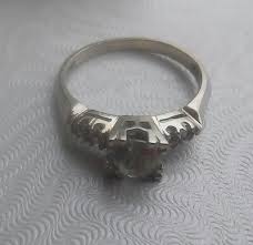 Five Stone Engagement Ring with White Topaz in Solid 14k ...