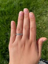 The Laureen: Platinum Eternity Band Set with 0.72 carats of Single Cut Diamonds | Chairish