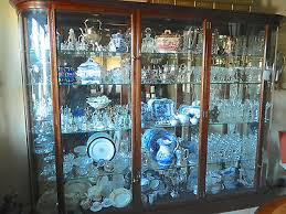 Victorian Display Cabinet Case 115" Long 88" Tall with Curved Glass Wood Frame | eBay