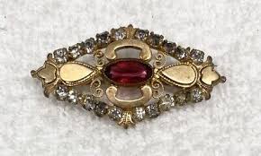 Antique Victorian Gold Filled Glass Brooch | eBay