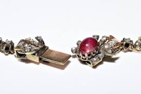 Antique Ottoman Circa 1900s 8k Gold Natural Rose Cut Diamond And Ruby Necklace at 1stDibs