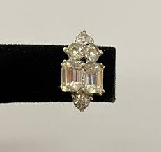 Bogoff Screwback Rhinestone Signed Vintage Earrings | eBay