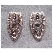 Art deco CORO dress clips duette white metal pavé rhinestone ...