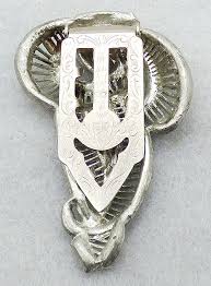 Silver Filigree Clear Rhinestone Dress Clip - Garden Party ...