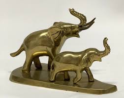 Vintage Brass Elephants Figurine Sculpture 3”h x 4.5”w | eBay