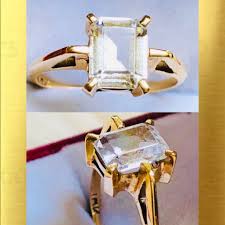 Jewelry | 1k Yellow Real Gold Vintage Solitaire Ring | Poshmark