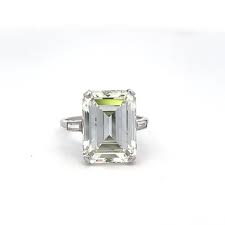 10.04 Carat Emerald Cut and Baguette Shape Diamond Platinum ...