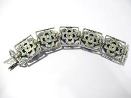 Vintage Chunky Blue Silver Coro Pegasus Bracelet | eBay