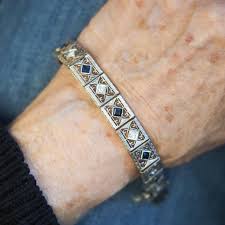 14 Karat Yellow Gold and Platinum Diamond Sapphire Ornate ...