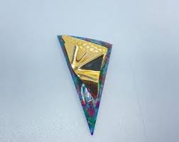 Vintage Pin Brooch Art Deco Design With Gold Toned Used - Etsy