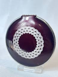 Vtg Mondaine Compact Guilloché Enamel Mirrored Double Vanity ...