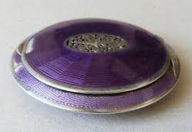 Poudrier en argent massif + émail vers 1930 Austria enamel ...