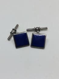 Vintage Sterling Silver 925 Blue Cuff Links | eBay