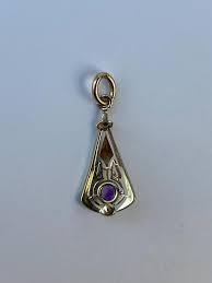 Vintage Solid 14k Yellow Gold Amethyst Stick Pin Conversion Charm - Fine Estate Jewelry - Real Genuine Gold - Etsy