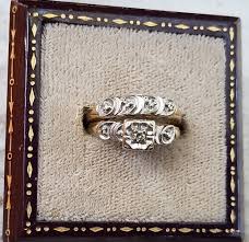 solid 14k gold diamond engagement ring wedding set repair band 3.8gm size 7.7 | eBay