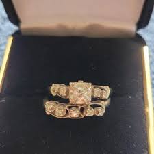 14 Kt Diamond Wedding Set 1960s White Gold - Etsy