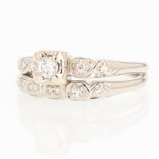 22ctw Diamond Solitaire with Accents Wedding Set Rings 14k White Gold Size 8