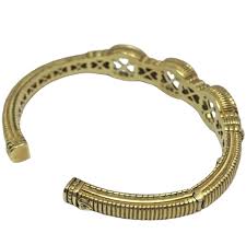 Judith Ripka 18k Yellow Gold Cuff Bracelet with Green Quartz ...