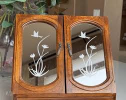 Lovely Vintage Wooden Double Door Jewelry Box 11.5"x11"x7" With Mirrors - Etsy