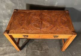 Antique Arts & Crafts Desk Marquetry Quarter Sawn Oak (item #1496005)