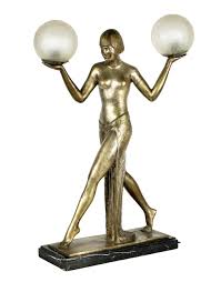 Lot - ART DECO-STYLE FIGURAL LAMP