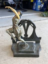 Vintage 1920's Art Nouveau Metal Dancing Lady Figural Display - damaged | eBay