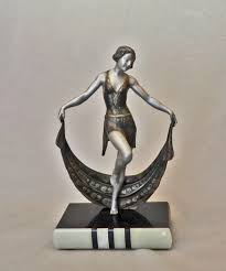 Lovely Original Art Deco Era "cape Girl" Sculpture in Highly Painted Metal on Multi-piece Marble Base - Etsy
