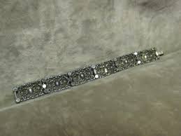 Circa 1920's New England Glass Works Chalice NE signed Rhinstone Bracelet | eBay