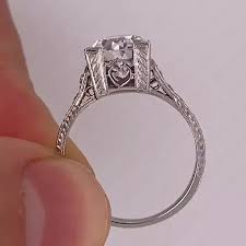 Art Deco Style 2.8Ct Round Lab Created Diamond 14K White ...