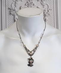 Important Arts and Crafts Black Opal Galleon Necklace For ...