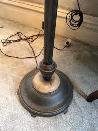 Lot 135B2. 1940s floor lamp, 3 lamp shades, 2 bedside lamps--$45 | EstateSales.org