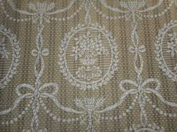 Antique French Linen Cotton Hemp Floral Cameo Cartouche ...