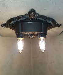 Antique Vintage 1920s 30s Art Deco Victorian 2-light Flush Mount Ceiling Fixture Cast Aluminum Lighting Fixture Riddle Design Co #745 - Etsy