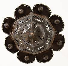 Vintage Moroccan Lantern Mamounia Clear Glass Hand-Crafted Ceiling Light Fixture For Sale at 1stDibs