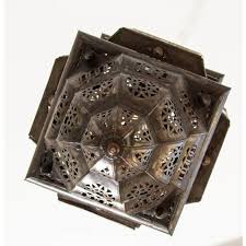 Vintage Moroccan Hanging Lantern Clear and Multicolor Glass Made in Marrakech | Chairish