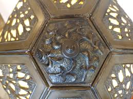 Mid Century Stained Glass Table Lamp, in Galle Art Nouveau Style For Sale at 1stDibs | reproduction slag glass lamp