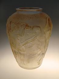 Bohemian Czech Libochovice Art Deco Glass Vase Nude ...