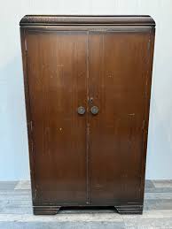 Antique Vintage Carved Small Hallrobe/wardrobe Lift up Top ...