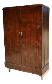 Vintage Art Deco Gentleman's Walnut Wardrobe, 1930 | Chairish